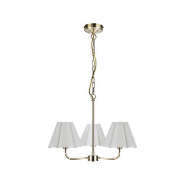 Image of Wisteria Violet Linen 3 Light Multi Arm Ceiling Pendant Light