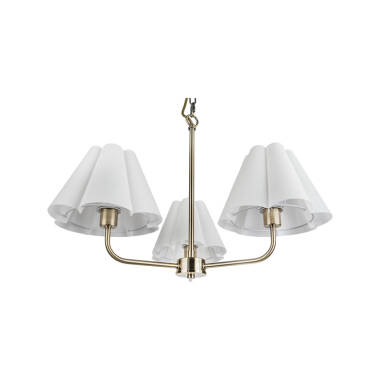 Image of Wisteria Violet Linen 3 Light Multi Arm Ceiling Pendant Light