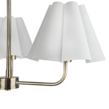 Image of Wisteria Violet Linen 3 Light Multi Arm Ceiling Pendant Light