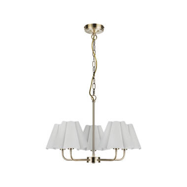 Image of Wisteria Violet Linen 5 Light Multi Arm Ceiling Pendant Light