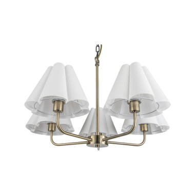 Image of Wisteria Violet Linen 5 Light Multi Arm Ceiling Pendant Light