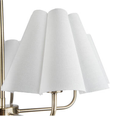 Image of Wisteria Violet Linen 5 Light Multi Arm Ceiling Pendant Light