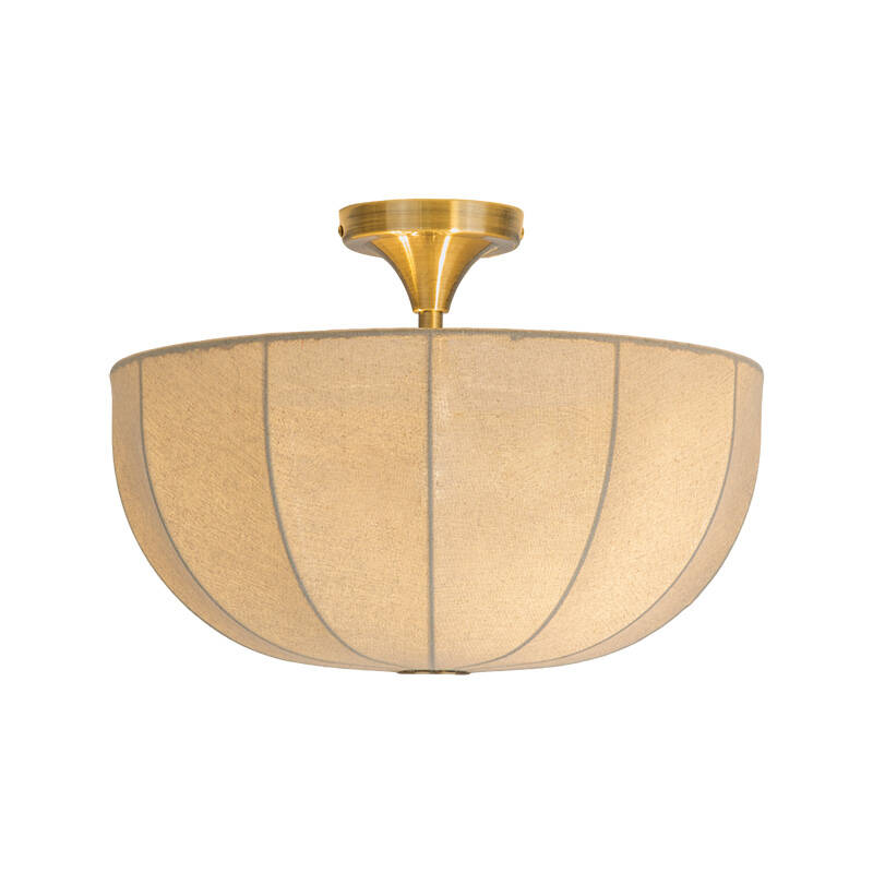 Image of Khudi & Khora Silk Semi-Flush Linen Ceiling Light