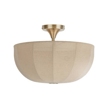 Image of Khudi & Khora Silk Semi-Flush Linen Ceiling Light