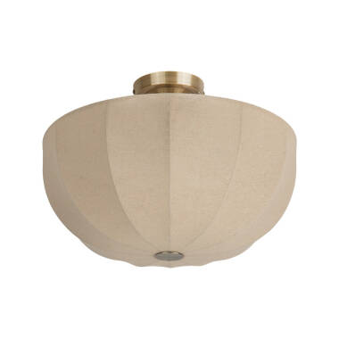 Image of Khudi & Khora Silk Semi-Flush Linen Ceiling Light