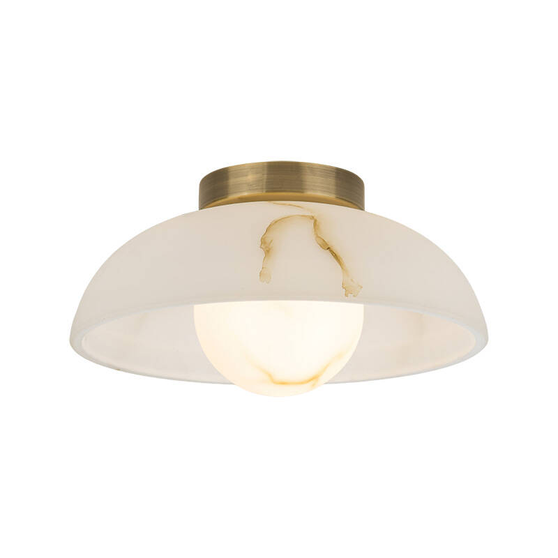 Image of Westport Marlow Albaster Semi-Flush Ceiling Light
