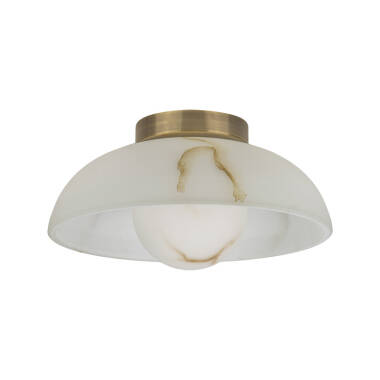 Image of Westport Marlow Albaster Semi-Flush Ceiling Light