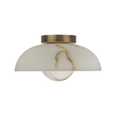 Image of Westport Marlow Albaster Semi-Flush Ceiling Light