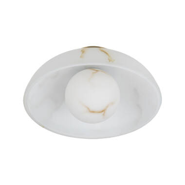 Image of Westport Marlow Albaster Semi-Flush Ceiling Light