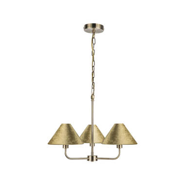 Image of Wisteria Camelia Velvet 3 Arm Ceiling Pendant Light