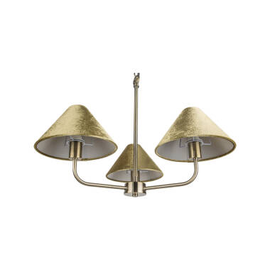 Image of Wisteria Camelia Velvet 3 Arm Ceiling Pendant Light