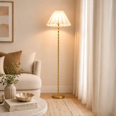Image of Wisteria Violet Linen Floor Lamp