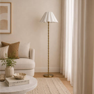 Image of Wisteria Violet Linen Floor Lamp