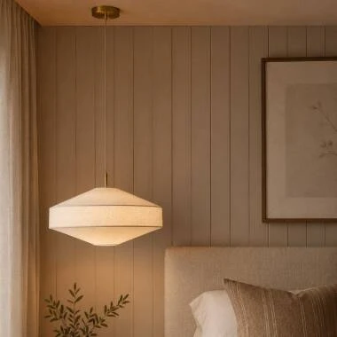 Khudi & Khora Calyx Linen Ceiling Pendant Light