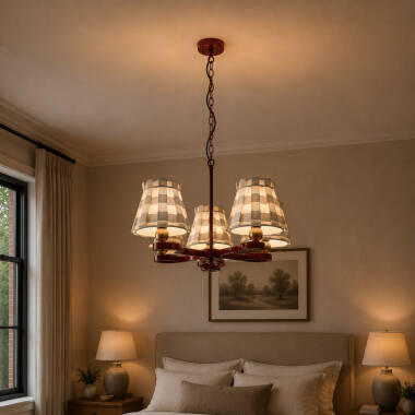 Image of Wisteria Boxie 5 Light Multi Arm Ceiling Pendant Light