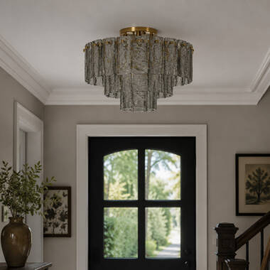 Image of Wisteria Charlotte Glass Semi-Flush Ceiling Light