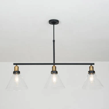 Edit Factory Glass 3 Light Bar Ceiling Pendant