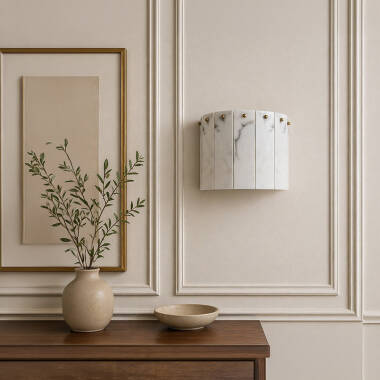 Wisteria Linea Alabaster Glass Flush Wall Light