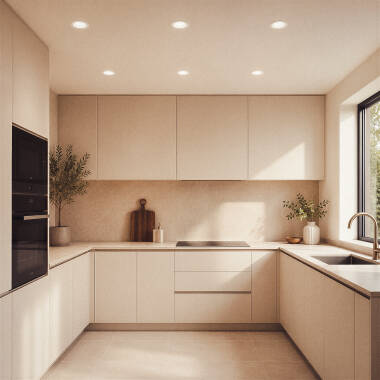 Image of Round 16W Daylight LED Downlight New Lux IP44 Cutout 165mm
