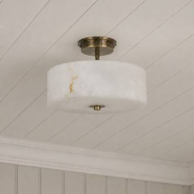 Wisteria Blush Glass Semi-Flush Ceiling Light