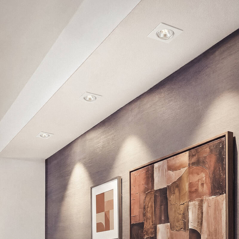 Image of Square Tilting Downlight Bezel Cutout 72mm for a GU10/GU5.3 LED Bulb