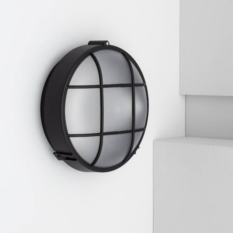 Image of Hublot Grid Round LED Outdoor Flush Ceiling Light