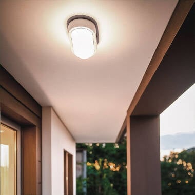 Hublot Oval 15W LED Outdoor Flush Ceiling Light IP65