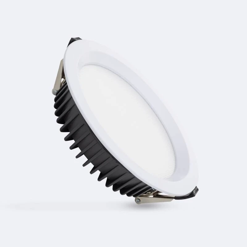 Image of SAMSUNG New Aero Slim Round Microprismatic 40W Colour Selectable LED Downlight Cutout 200mm with LIFUD Driver