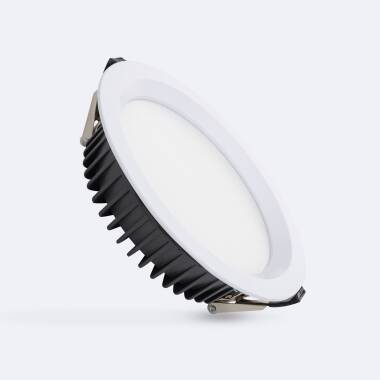 SAMSUNG New Aero Slim Round Microprismatic 40W Colour Selectable LED Downlight Cutout 200mm with LIFUD Driver