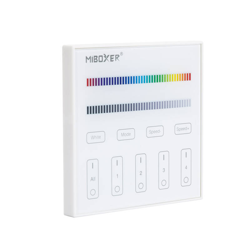 Image of Wall Mounted RF Remote for LED RGB+CCT 4 RF Zone Dimmer Mi Boxer T3