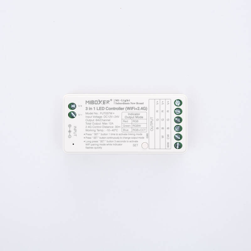 Image of 12/24V DC RGB/RGBW/RGBWW Smart WIFI LED Dimmer Controller MiBoxer FUT037W+