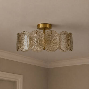 Image of Wisteria Verre Glass Semi-Flush Ceiling Light