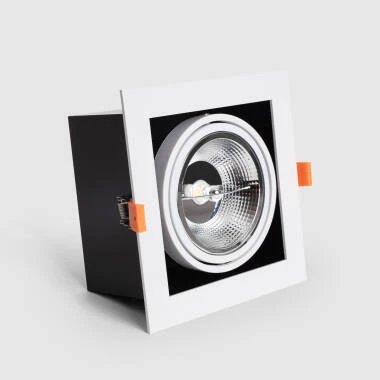 Square Adjustable Downlight Kardan Cutout 165x165mm with 12W AR111 LED Bulb
