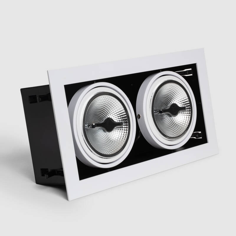 Image of Rectangular 30W Warm White Twin CREE-COB LED Adjustable Downlight Cutout 315x155mm