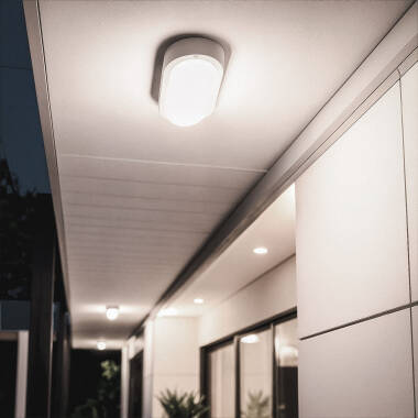 Image of Hublot Oval 15W LED Outdoor Flush Ceiling Light IP65
