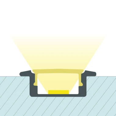 Recessed Aluminium Profile with Continuous Cover for LED