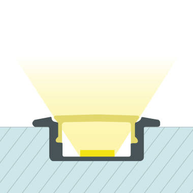 Image of Recessed Aluminium Profile with Continuous Cover for LED