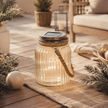 Image of Edit Solar LED Solar Glass Jar With Fairy Lights