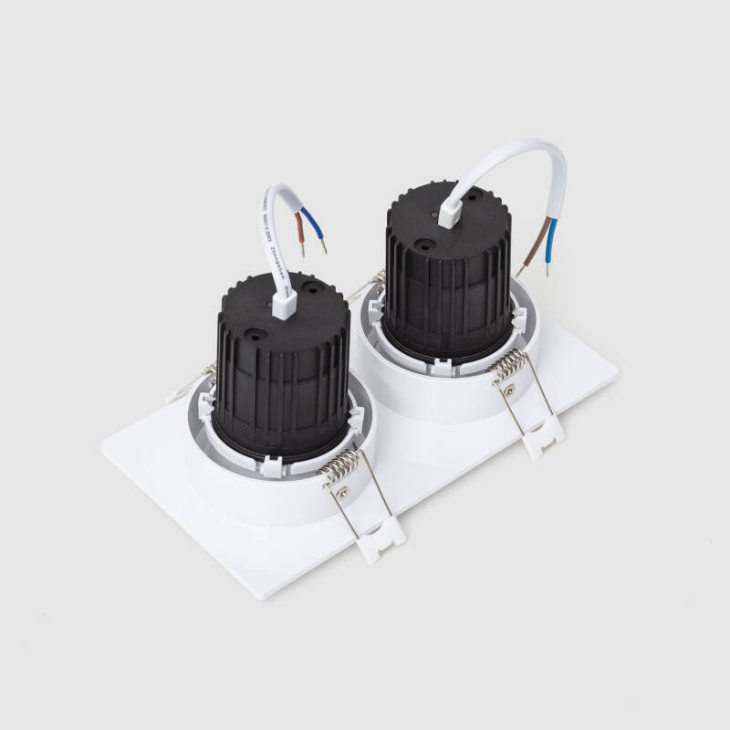 Image of Twin Square Tilting LED Downlight 75x155mm