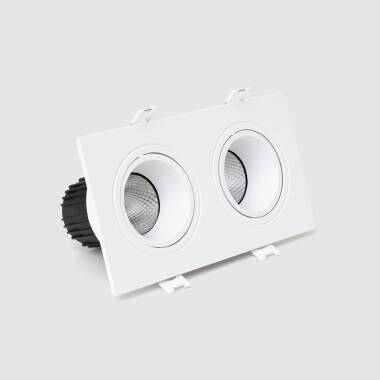 Twin Square Tilting LED Downlight 75x155mm