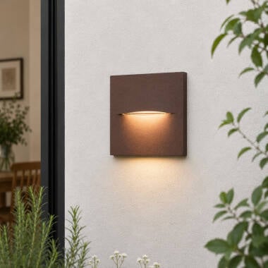 Edit Terra LED Square Outdoor Flush Wall Light