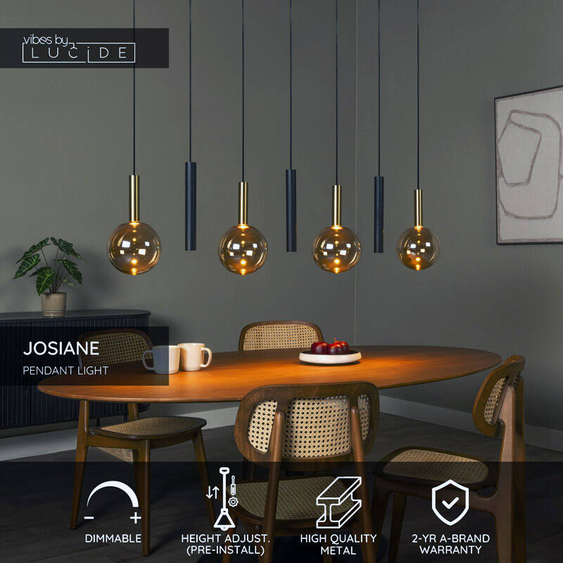 Image of Lucide Josiane Bar Ceiling Pendant Light