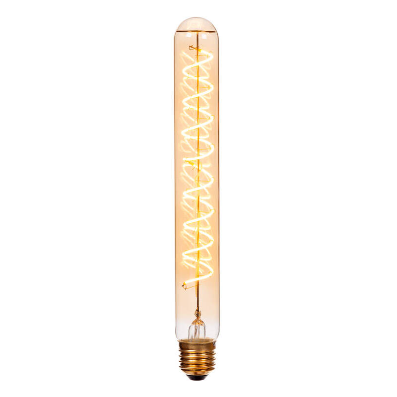 Image of Lucide 4. 9W LED Dimmable Decorative Filament 250mm Amber Tubular Bulb - Screw Cap