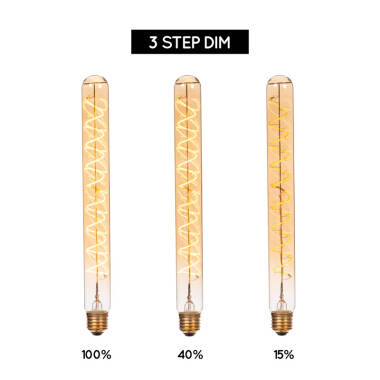 Image of Lucide 4. 9W LED Dimmable Decorative Filament 300mm Amber Tubular Bulb - Screw Cap