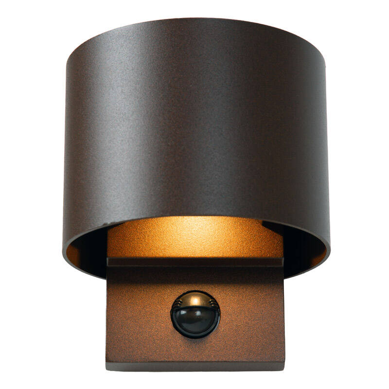 Image of Lucide Tadzio Round LED Outdoor Wall Light With PIR Sensor