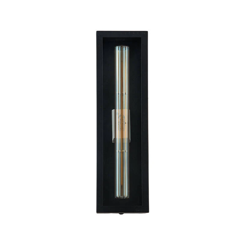 Image of Westport Obsidian LED Half Lantern Outdoor Wall Light