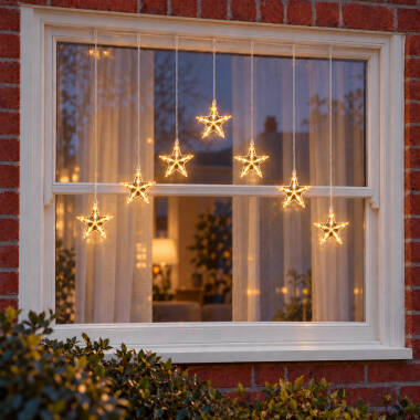 Image of Konstsmide Christmas 1.18M Warm White LED Star Curtain Lights