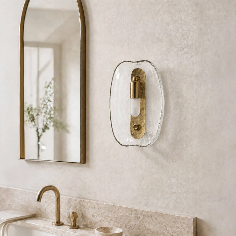 Image of Wisteria Velluto Bathroom Glass Wall Light