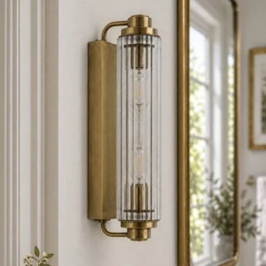 Wisteria No.10 Ridged Glass Bathroom Wall Light