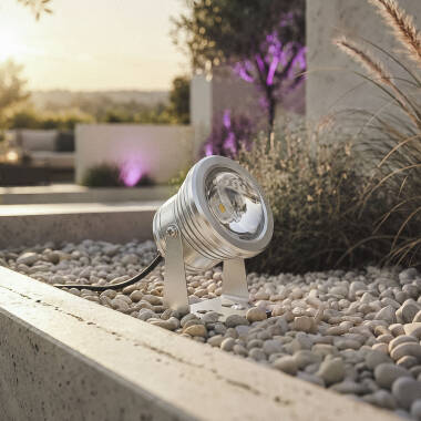 Edit 7W Colour Changing LED Garden Spotlight IP67 - Chrome